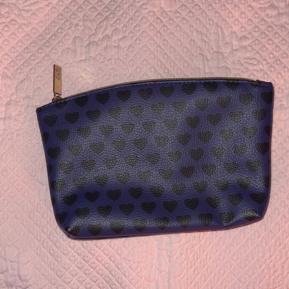 Ipsy black hearts purple bag